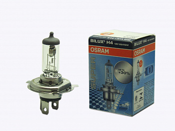 16623 Лампа OSRAM 12V H4 (60/55) P43t+30% SUPER 3000K