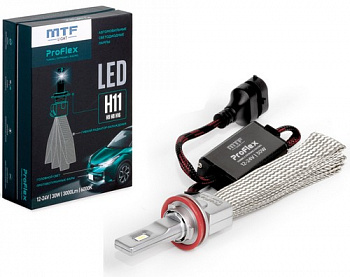 16770 Набор светодиодных ламп MTF ProFLEX HB3(9005), 12-24V, 60W, 6000LM, 6000K, гибкий радиатор