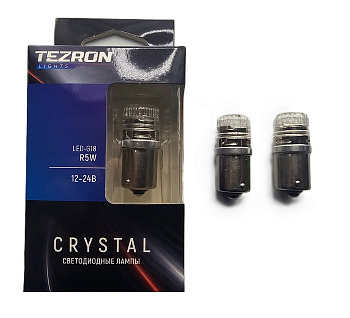 18612 Светодиодные лампы TEZRON CRYSTAL G18.5 R5W, 6x2016SMD 12-24В, 3.9Вт, 400Лм, 6000К, 2шт, TZR00