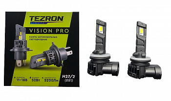 18569 Светодиодные лампы TEZRON VISION PRO H27/2 (881) 11-18В, 52Вт, 5200Лм, 6500К, 2шт