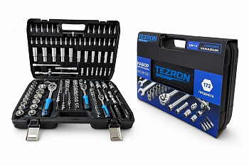 18508 Набор инструмента TEZRON 172 предмета 1/2", 1/4", 3/8", 6-гранный 