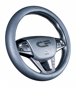 17608 Оплетка руля M "CarFashion" «ATOM» черный