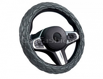 17623 Оплетка руля M "CarFashion" «SHUTTLE» серый/серый