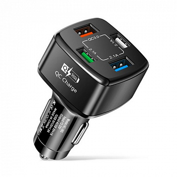 18006 Зарядное устройство 2USB + 2Type-C (QC3.0) черный  z356